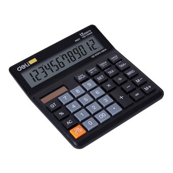  Калькулятор бухгалтерский Deli EM01120 черный 12-разр. 