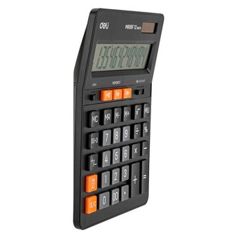  Калькулятор настольный Deli EM444 темно-серый 12-разр. 