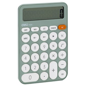  Калькулятор настольный Deli EM124GREEN зеленый 12-разр. 