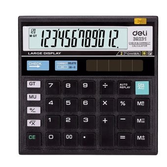  Калькулятор настольный Deli E39231 черный 12-разр. 