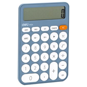  Калькулятор настольный Deli EM124Blue синий 12-разр. 