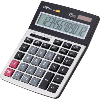  Калькулятор настольный Deli E1672 серебристый 12-разр. 