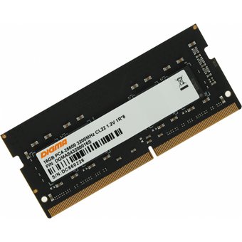  ОЗУ Digma DGMAS43200016S DDR4 16Gb 3200MHz RTL PC4-25600 CL22 SO-DIMM 260-pin 1.2В single rank 
