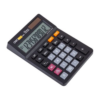  Калькулятор настольный Deli EM01320 черный 12-разр. 