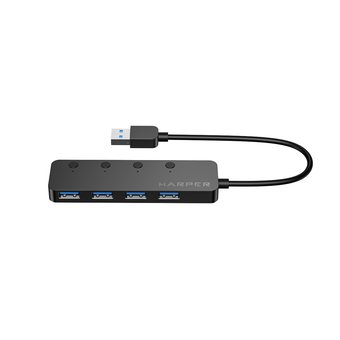  USB-концентратор HARPER HUB-04MB Black 