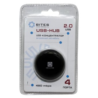  USB-концентраторы 5bites HB24-200BK 4*USB2.0/USB Plug/Black 