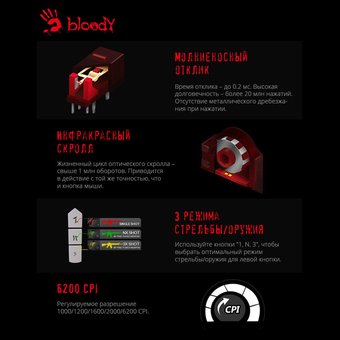  Мышь A4Tech Bloody A70 черный 