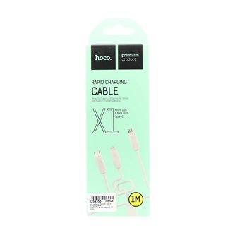  USB кабель HOCO X1 Rapid charging cable (lightning+Micro+Type-C) 1M white 
