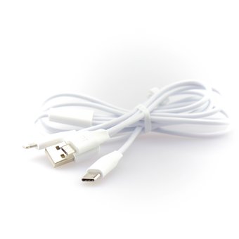  USB кабель HOCO X1 Rapid charging cable (lightning+Micro+Type-C) 1M white 
