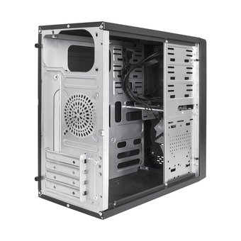  Корпус ExeGate mEVO-7807 EX292981RUS Minitower (mATX, без БП, 1*USB+1*USB3.0, черный 1x12см с RGB подсветкой) 