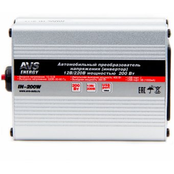  Автоинвертор AVS IN-200W 12/220V 