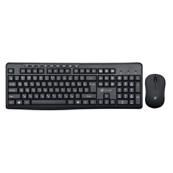  Клавиатура + мышь Oklick 225M клав:черный мышь:черный USB беспроводная Multimedia (1454537) 