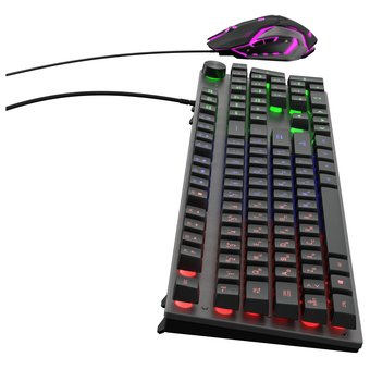  Клавиатура + мышь Oklick GMNG 500GMK клав:серый/черный мышь:черный/серый USB Multimedia LED (1546797) 