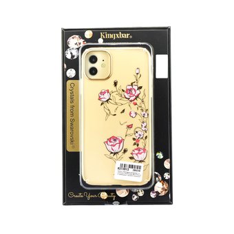  Чехол-накладка Kingxbar со стразами Swarovski для iPhone 11 девушка с розами (золото) 