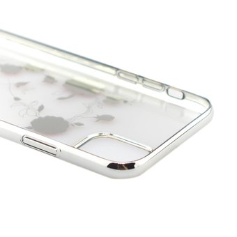  Чехол-накладка Kingxbar со стразами Swarovski для iPhone 11 девушка с розами (серебро) 