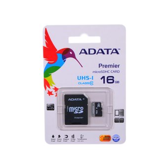 Карта памяти A-Data microSDHC 16GB UHS-I Class 10 + adapter (AUSDH16GUICL10-RA1) 