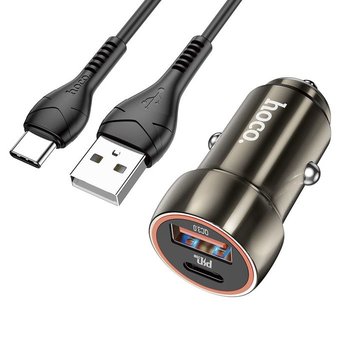  АЗУ HOCO Z46A Blue whale PD20W+QC3.0, metal gray 