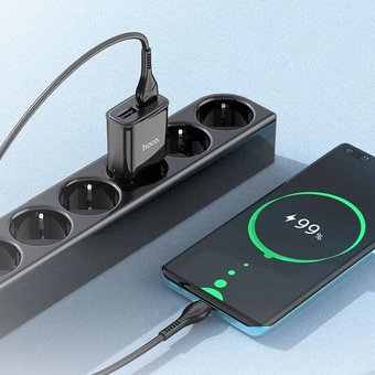  СЗУ HOCO C88A Star round dual port charger set +Type-С, чёрный 