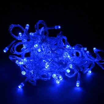  Гирлянда новогодняя прозрачный шнур 400 LED, синяя 