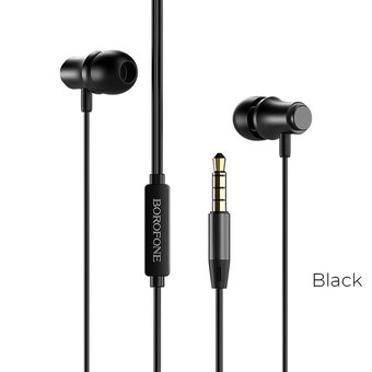  УЦ Наушники Borofone BM29 Gratified Universal earphones with mic, black (ПУ) 