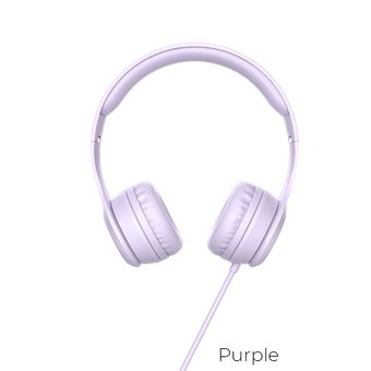  Наушники полноразмерные HOCO W21 Graceful charm wire control, purple 