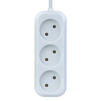  Удлинитель без заземления Perfeo Ru Power, 3,0м, 3 розетки, белый (Р16-012) 