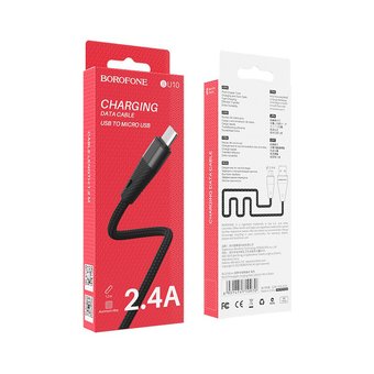  Дата-кабель BOROFONE BU10 Pineapple micro 1м (чёрный) 