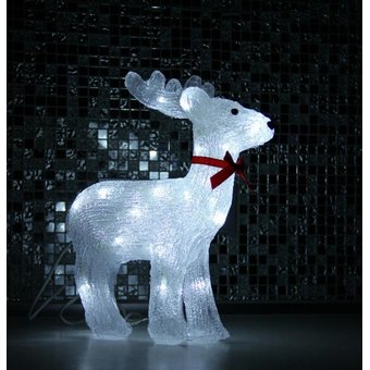  Фигура новогодняя LED, олень, белый, 75 см 