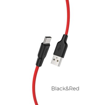  Дата-кабель HOCO X21 Plus Type-C 1м (чёрно-красный) 