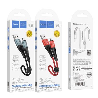  Дата-кабель HOCO X38 Cool micro 0,25м (чёрный) 