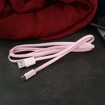  USB кабель USAMS U2 Flat Data Type-C pink 1.2m 