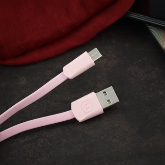  USB кабель USAMS U2 Flat Data Type-C pink 1.2m 