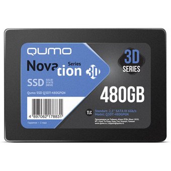  SSD Qumo Novation TLC 3D, Oem (Q3DT-480GPGN) 2.5" 480GB SATA3 