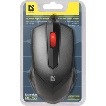  Мышь Defender Expansion MB-753 Black, 3 кн., 1200 dpi, USB 