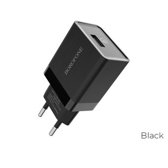  СЗУ Borofone BA17A 5V/3A 1USB Centrino single port QC3.0 , black 