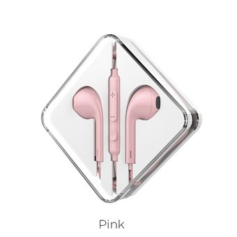  УЦ Наушники HOCO M55 Memory sound wire control earphones with mic pink (ПУ) 