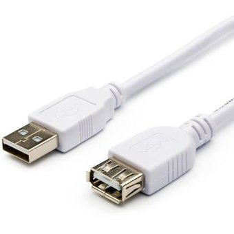  Кабель-удлинитель Atcom USB 2.0 AM/AF 3.0m белый 
