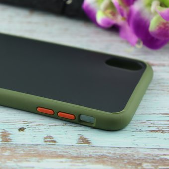  Чехол-накладка KEEPMONE для iPhone XS Max зелёный 