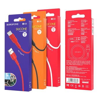 Дата-кабель BOROFONE BX30 Silicone Type-C 1м (белый) 