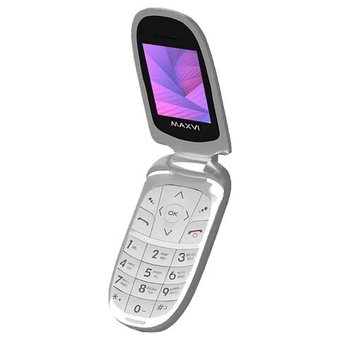  Мобильный телефон Maxvi E1 Silver 