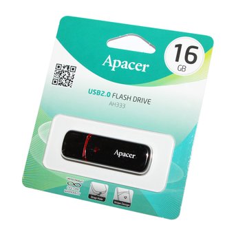  USB-флешка 16G USB 2.0 Apacer AH333 Black (AP16GAH333B-1) 