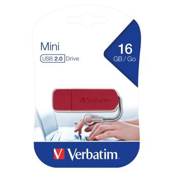  USB-флешка 16G USB 2.0 Verbatim Mini Red (49423) 