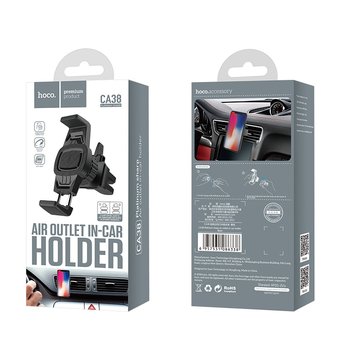  Автомобильный держатель HOCO CA38 Platinum sharp air outlet in-car holder black 