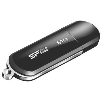  USB-флешка 64Gb USB 2.0 Silicon Power LuxMini 322, SP064GBUF2322V1K Черный 