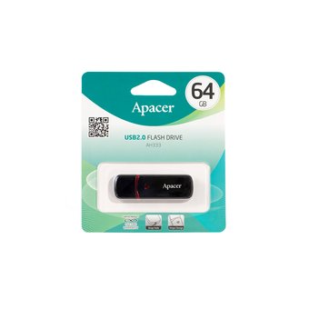  USB-флешка 64G USB 2.0 Apacer AH333 Black (AP64GAH333B-1) 