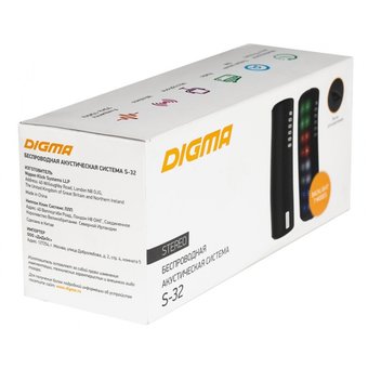 Колонка портативная Digma S-32 черный 6W 1.0 BT 2000mAh (SP326B) 