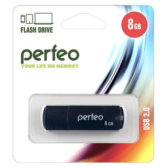  USB-флешка 8G USB 2.0 Perfeo C05 Black (PF-C05B008) 
