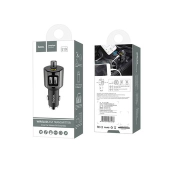  Автомобильное ЗУ Bluetooth FM трансмиттер Hoco E19 Metal Grey 