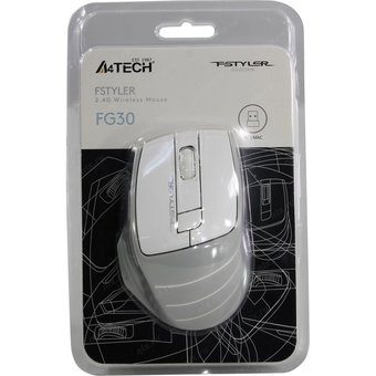  Мышь A4 Fstyler FG30 белый/серый USB 