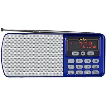  Радиоприемник цифровой Perfeo Егерь FM+ 70-108МГц/ MP3/ питание USB или BL5C/ синий (i120-BL) 